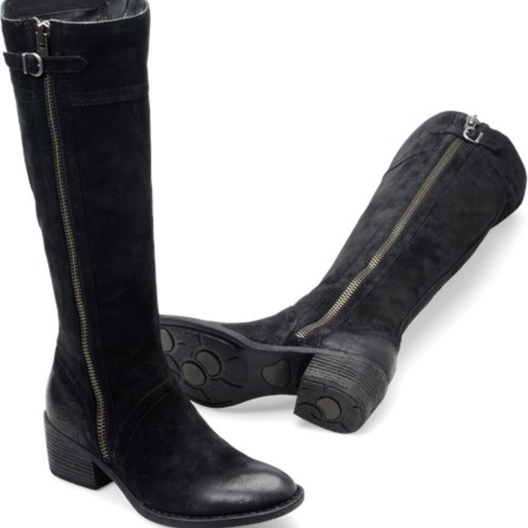 Born Shoes - Born Poly black distressed suede boots Size 8